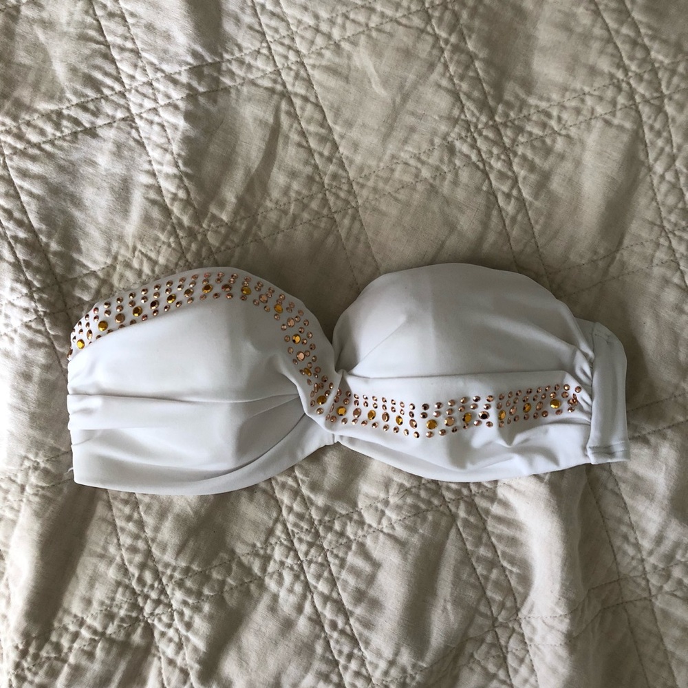 White Bandeau Swim Suit Top